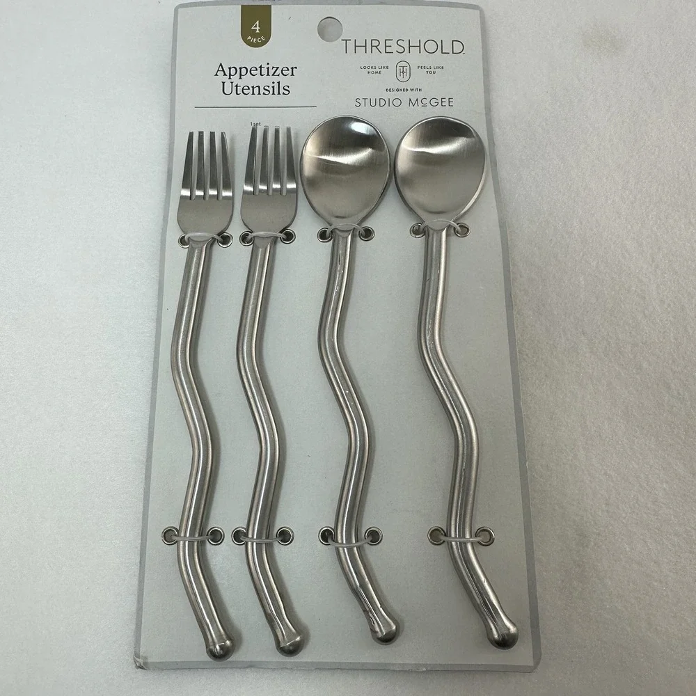 4pc Metal Appetizer Utensils Set - Threshold designed with Studio McGee, NEW